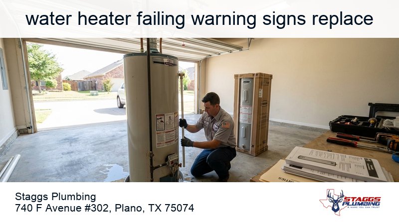 Comprehensive guide covering seven critical warning signs that indicate a water heater is failing and needs replacement, including rusty or discolored hot water from internal tank corrosion, strange noises like rumbling popping and banging caused by sediment buildup, water pooling or leaking around the base indicating tank failure, inconsistent water temperature or slow recovery from failing heating elements or thermostats, rising energy bills from efficiency loss, frequent repairs adding up on aging units, plus repair versus replacement decision framework, age-based guidance for North Texas hard water conditions, what to expect during water heater replacement including timeline cost permits warranties, and when to call a licensed plumber for water heater evaluation in Plano Texas