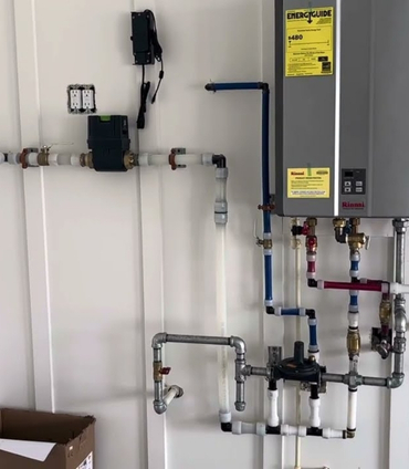Tankless water heater installation — Rinnai and Navien certified