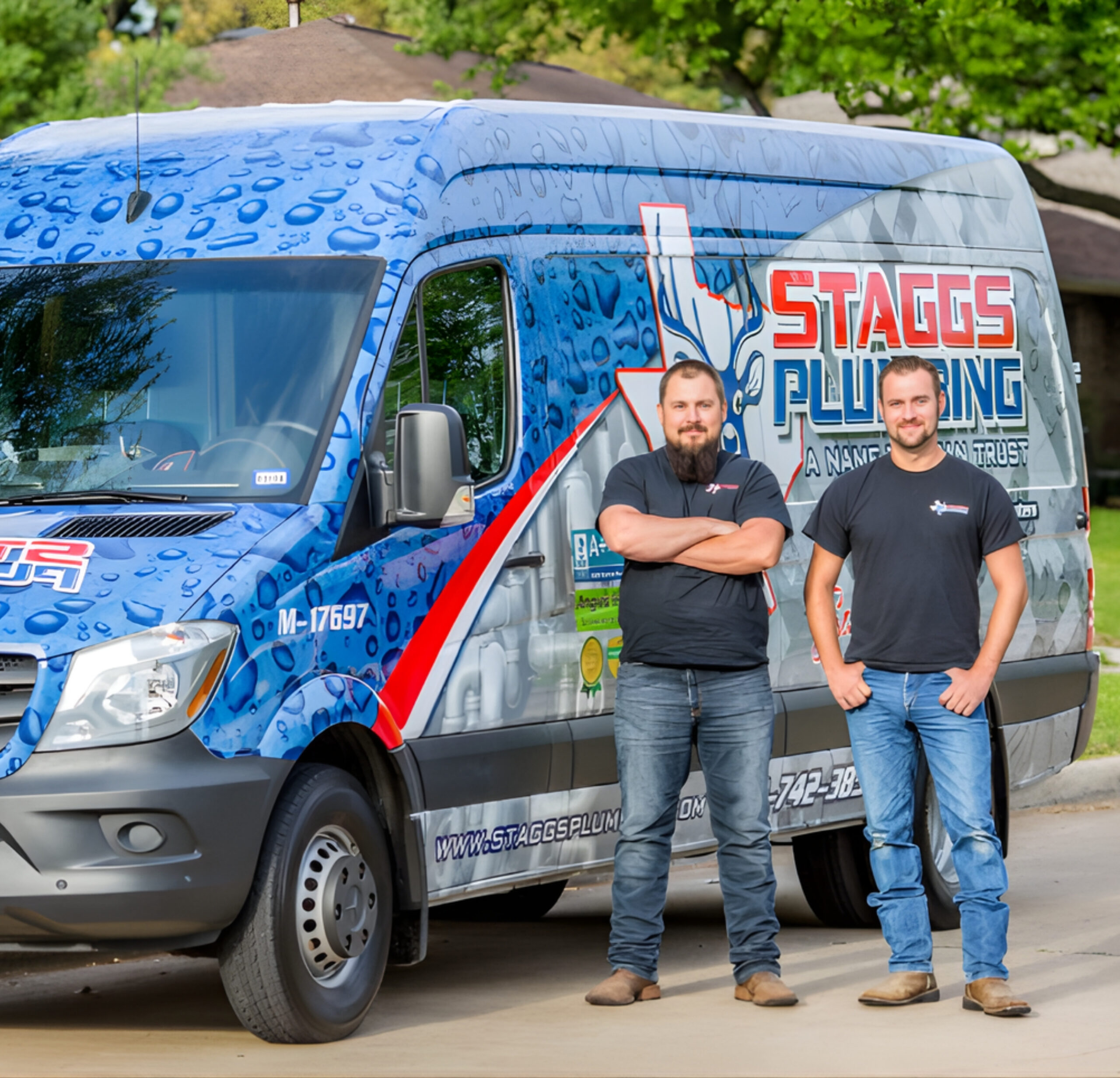 Licensed Staggs Plumbing master plumber repairing pipes in a Dallas-Fort Worth home
